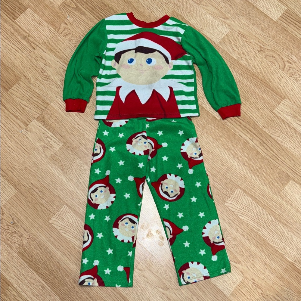 Elf on the Shelf Fleece Pajama Set. Holiday Christmas winter cozy